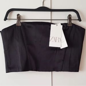 Black satin zara corset